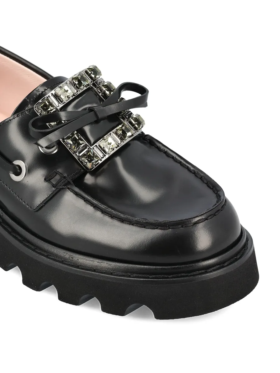 crystal-embellished boat loafers 5