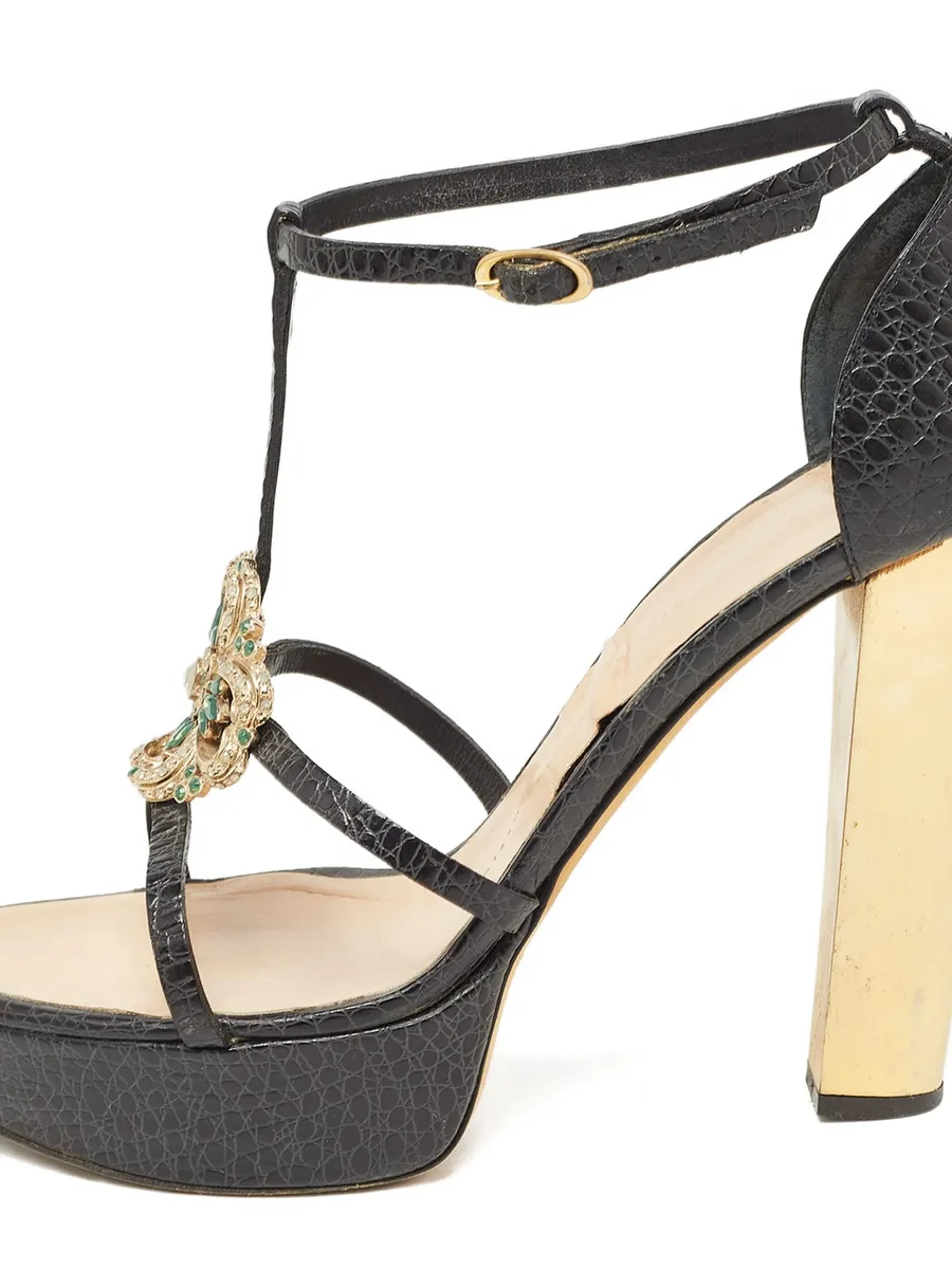 2024 croc leather embellishment sandals 3