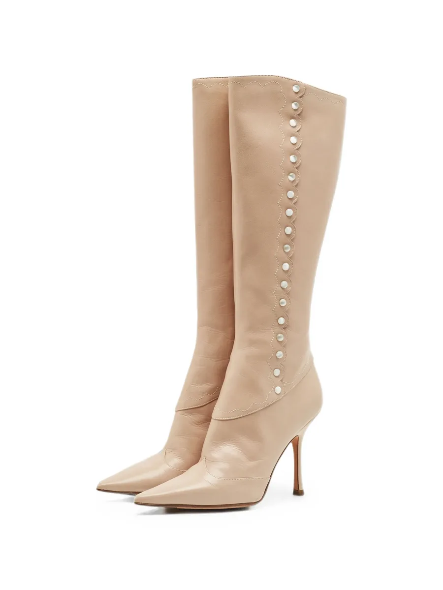 bead-embellished leather boots 3