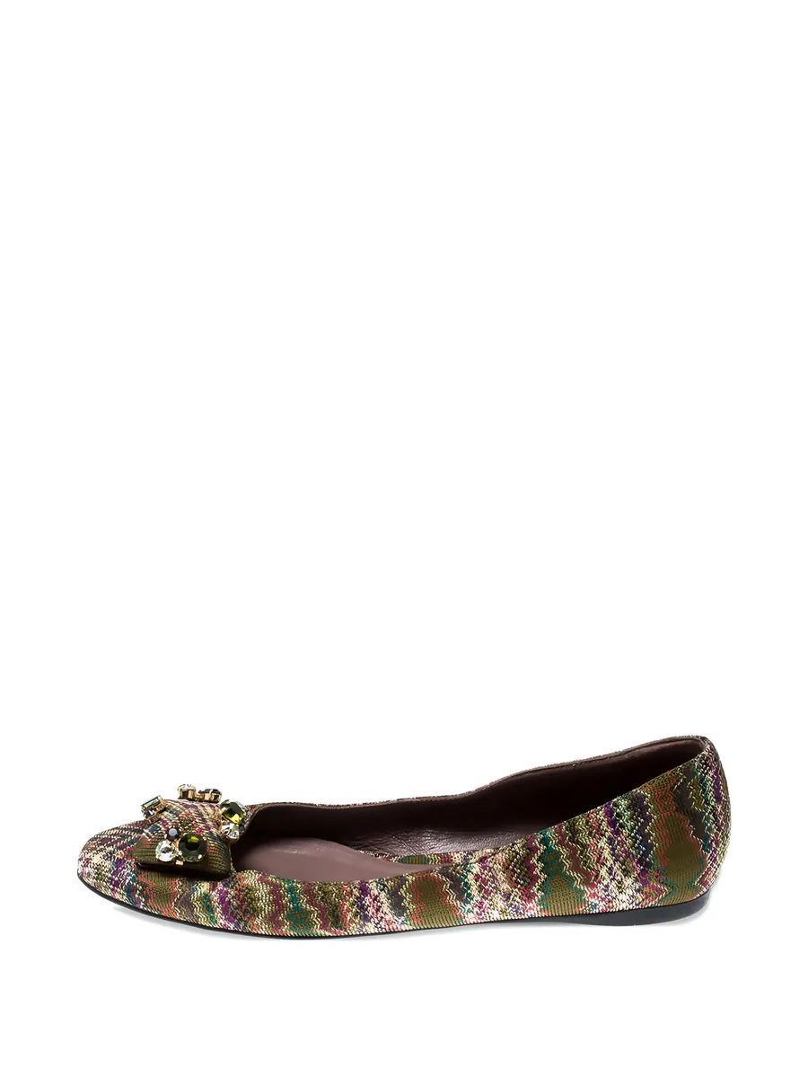 patterned crystal-embellished ballet flats 1