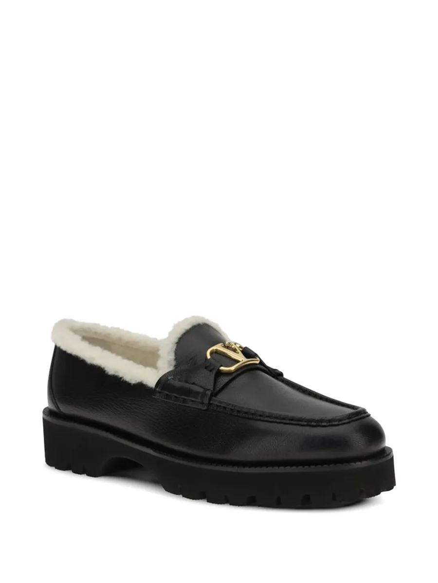 logo leather loafers 3