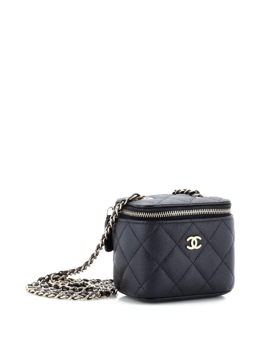 мини-сумка Classic Vanity Case with Chain Quilted Caviar Mini 5