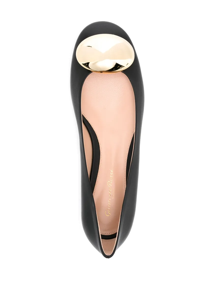 round-toe leather ballerina shoes 7