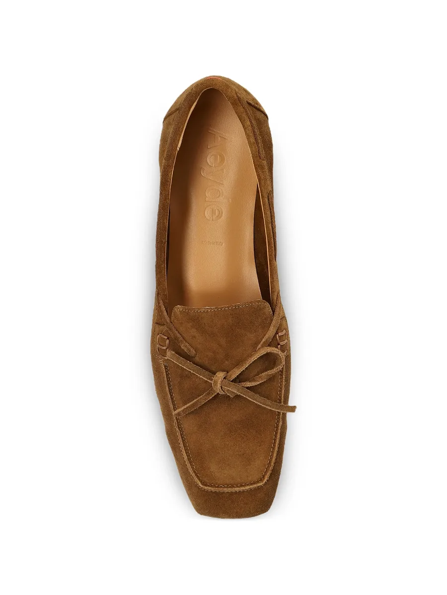 bow-detail suede loafers 8