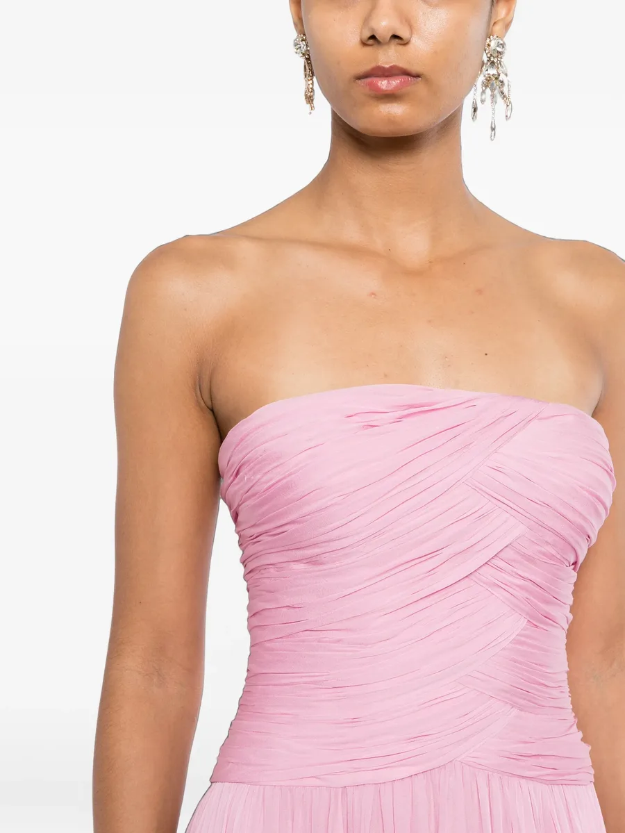 strapless silk-chiffon gown 5