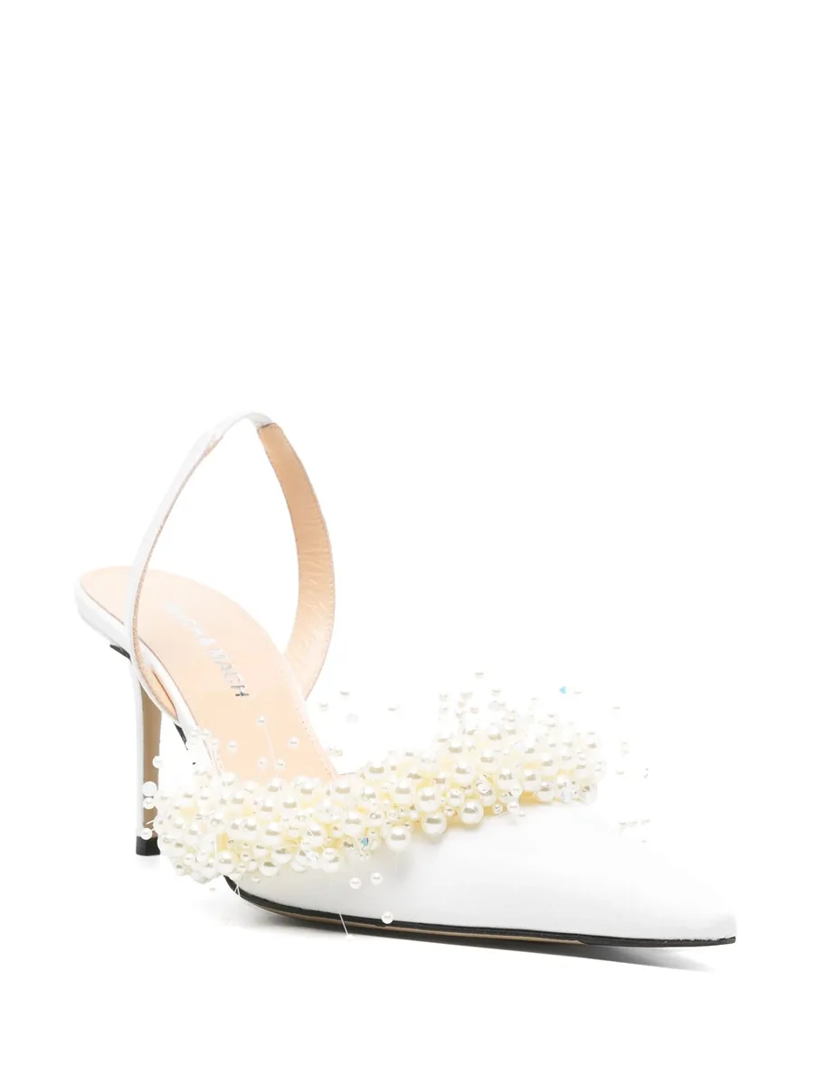 faux pearl-embellished slingback pumps 3