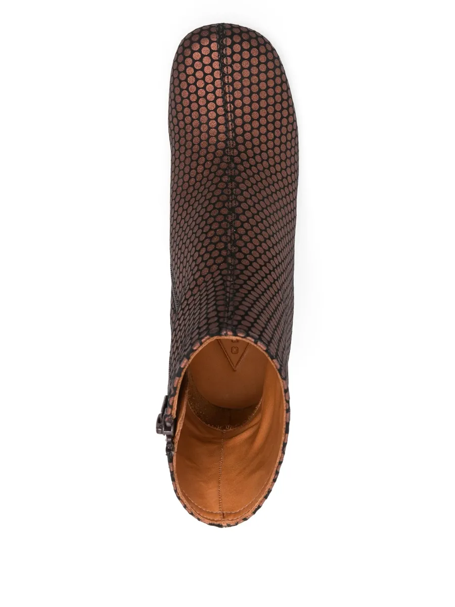 60mm perforated leather block-heel boots 8