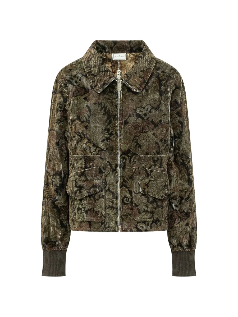 Gridox floral-print corduroy jacket 1