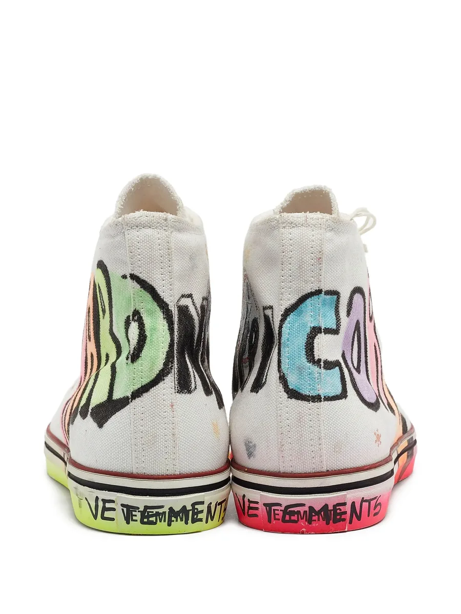 Pre-Owned canvas printed sneakers 6