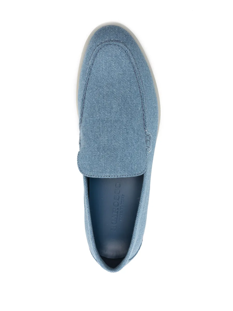 almond-toe denim loafers 8