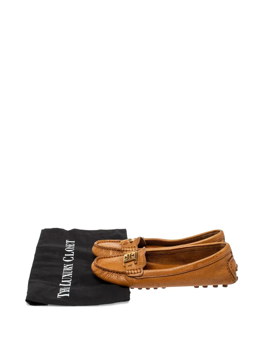 pre-owned leather driving loafers 9