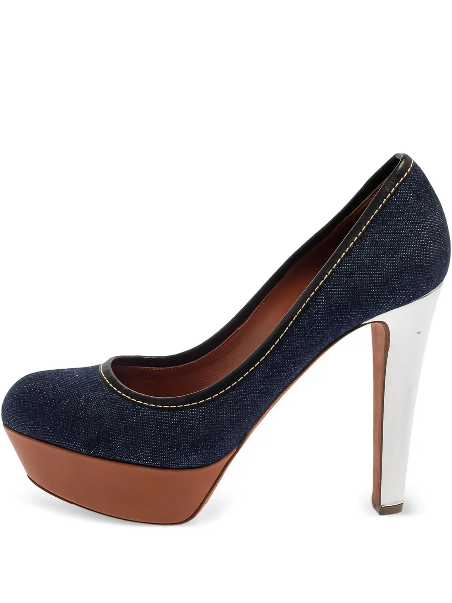 pre-owned 125mm denim pumps 1
