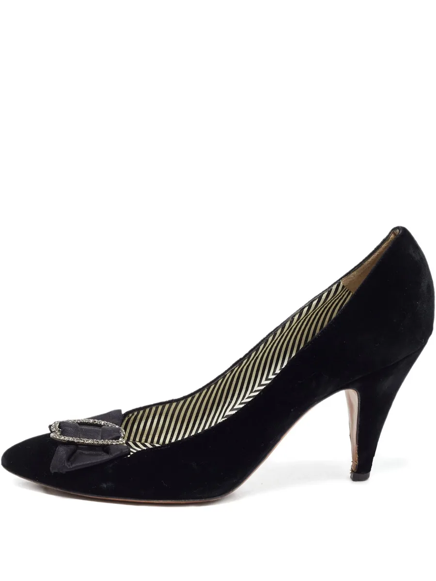 95mm velvet bow-detail pumps 1