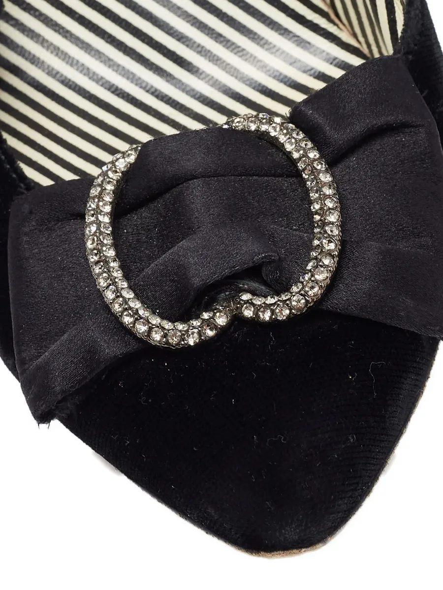 95mm velvet bow-detail pumps 4