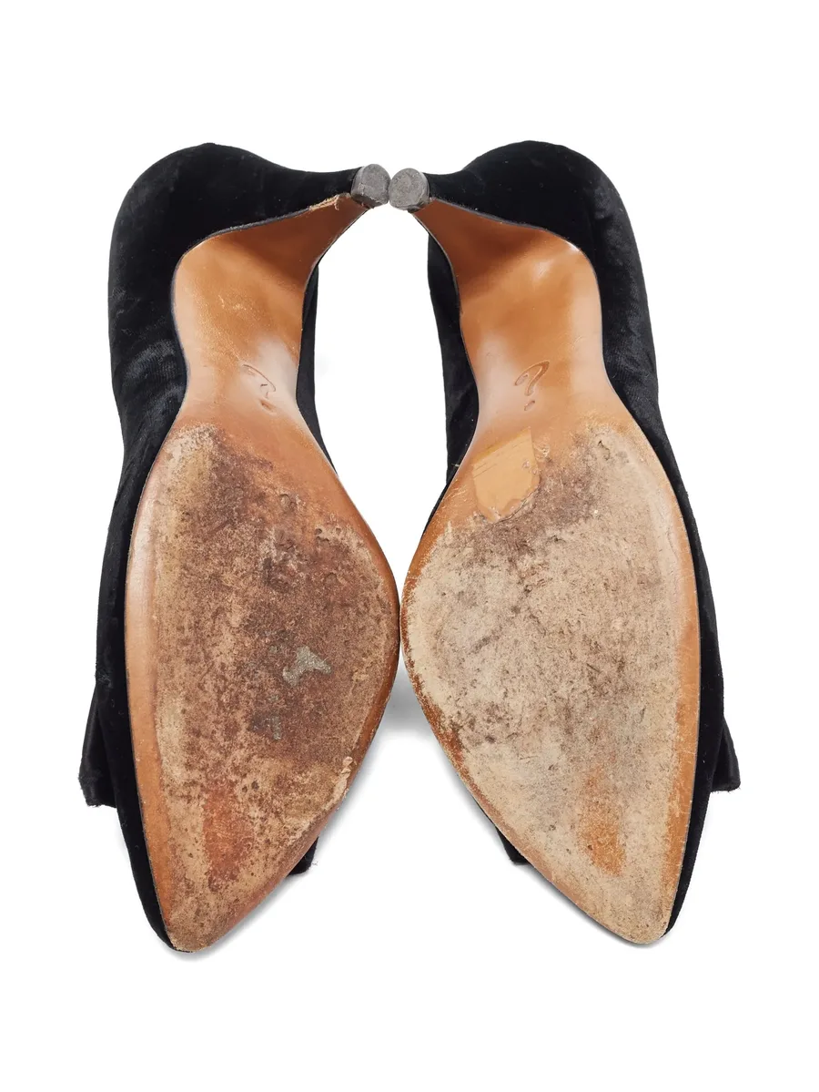 95mm velvet bow-detail pumps 8