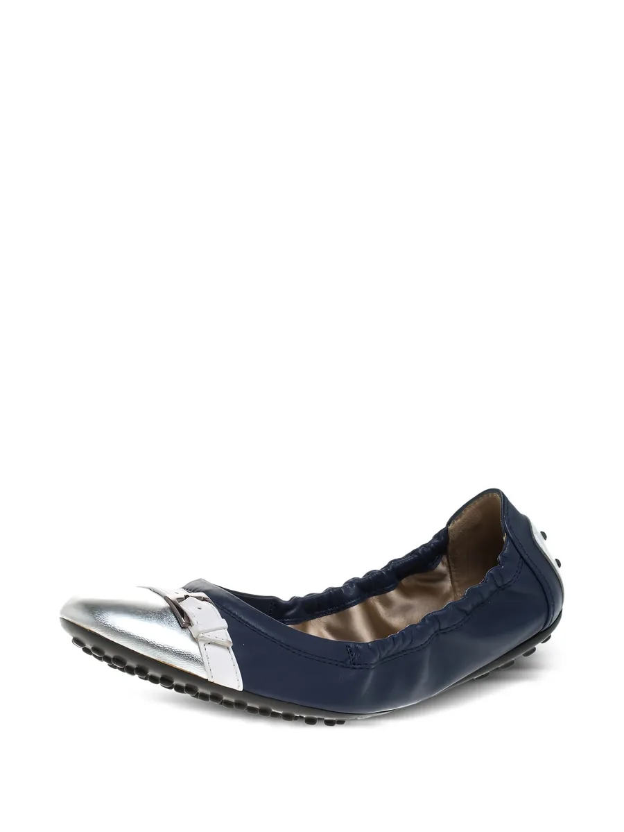 metallic effect-toe ballet flats 4