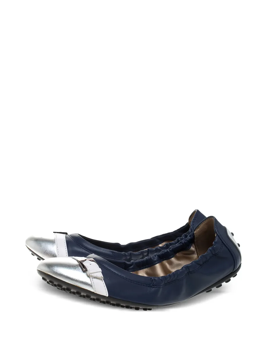 metallic effect-toe ballet flats 6