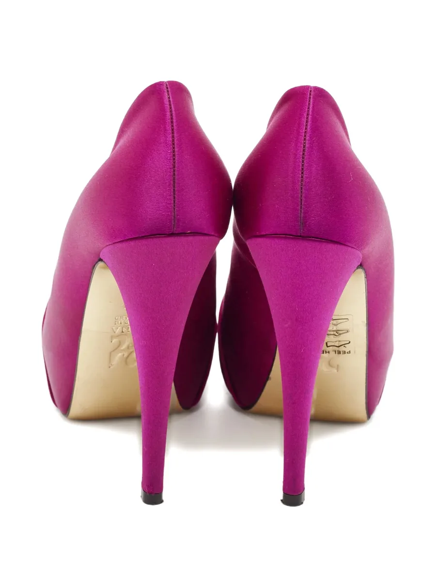 125mm satin-finish heeled pumps 5