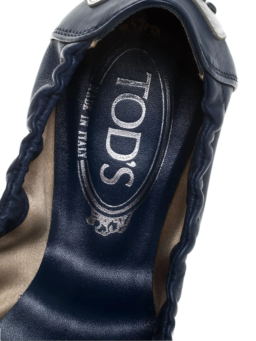 metallic effect-toe ballet flats 10