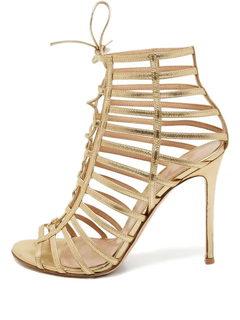 125MM pre-owned lace-up cage sandals