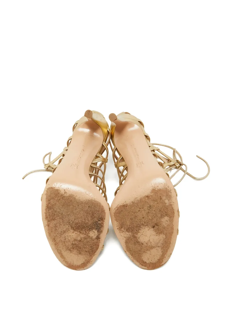 125MM pre-owned lace-up cage sandals 8