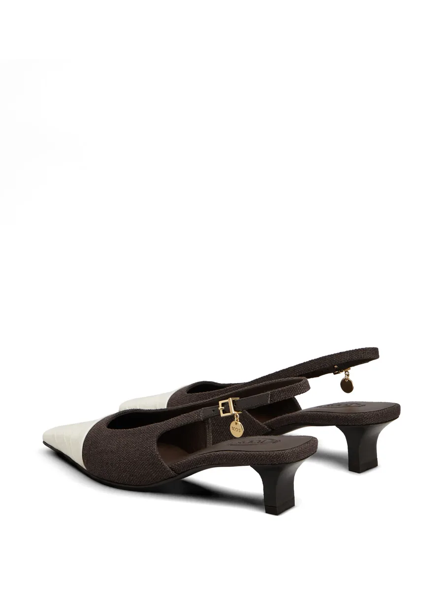 croc-effect slingback pumps 6