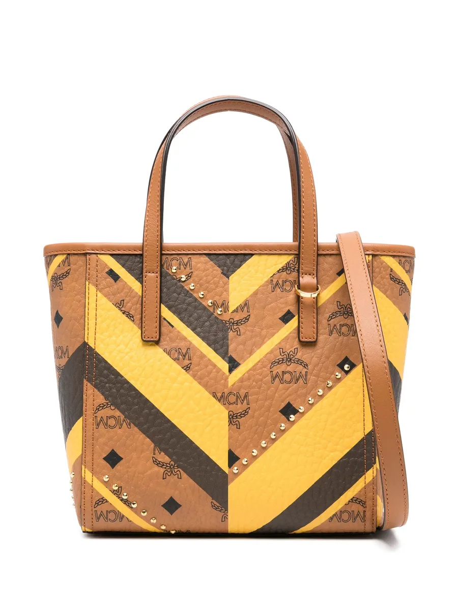 сумка-тоут с узором шеврон и заклепками 1