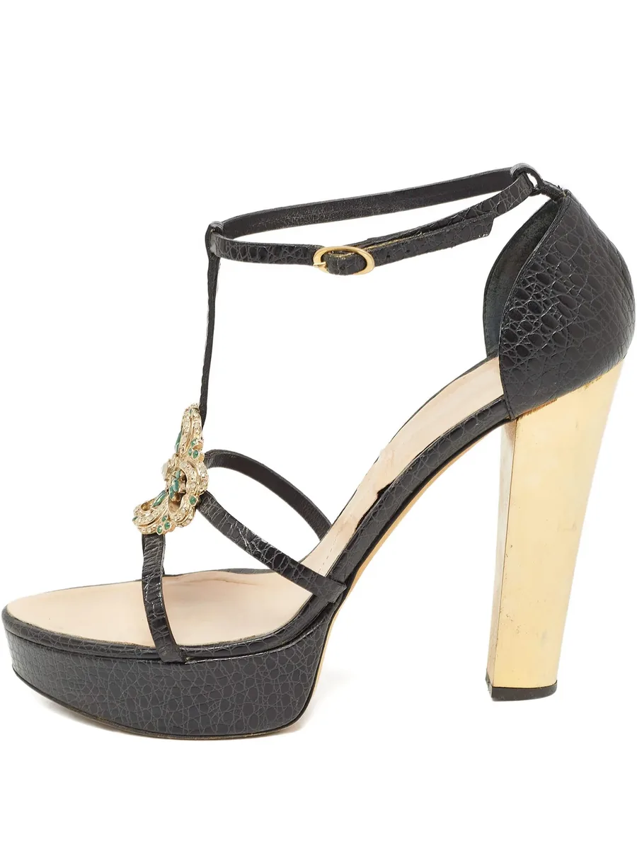 2024 croc leather embellishment sandals 2