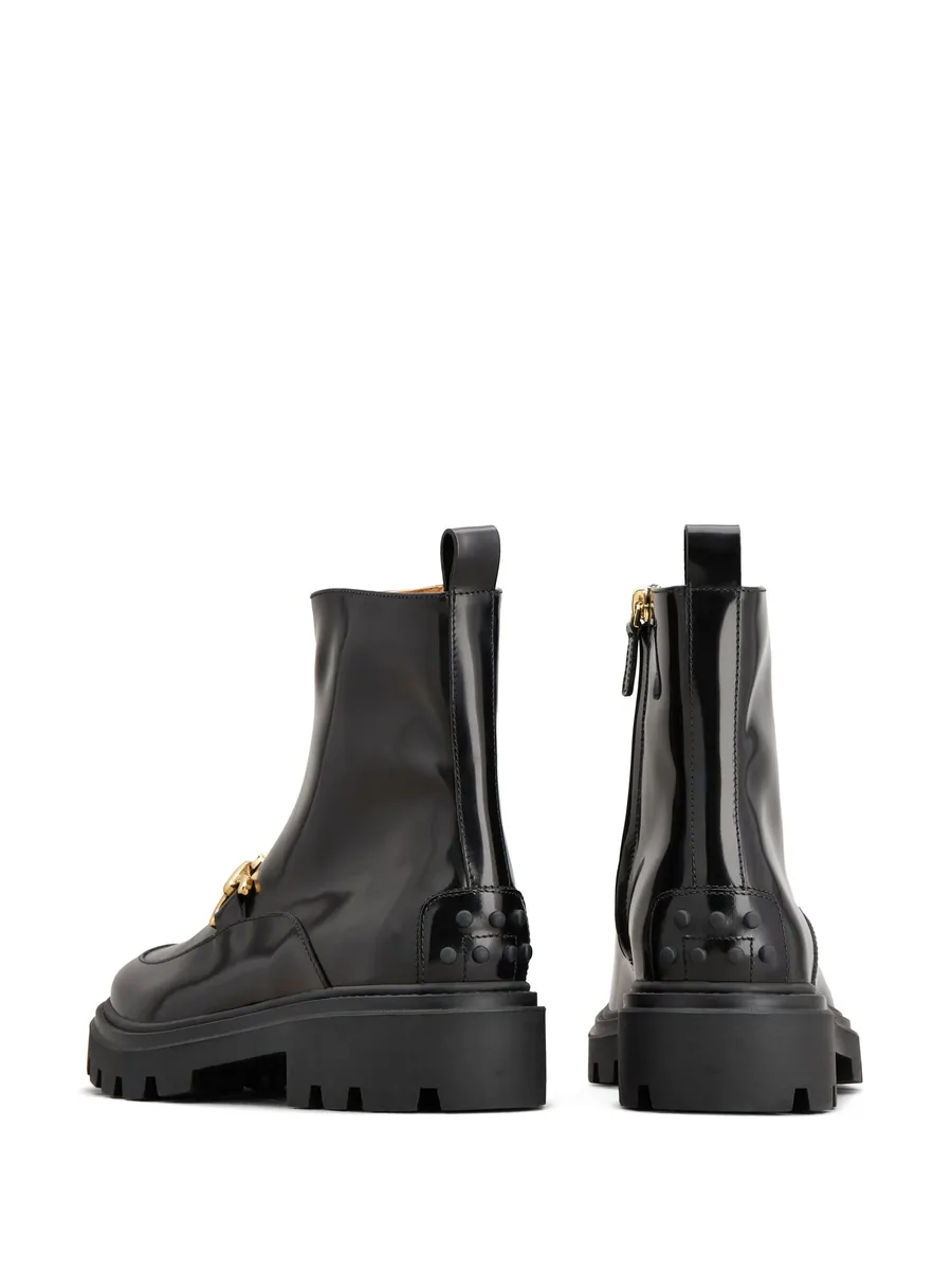 logo-plaque leather ankle boots 5