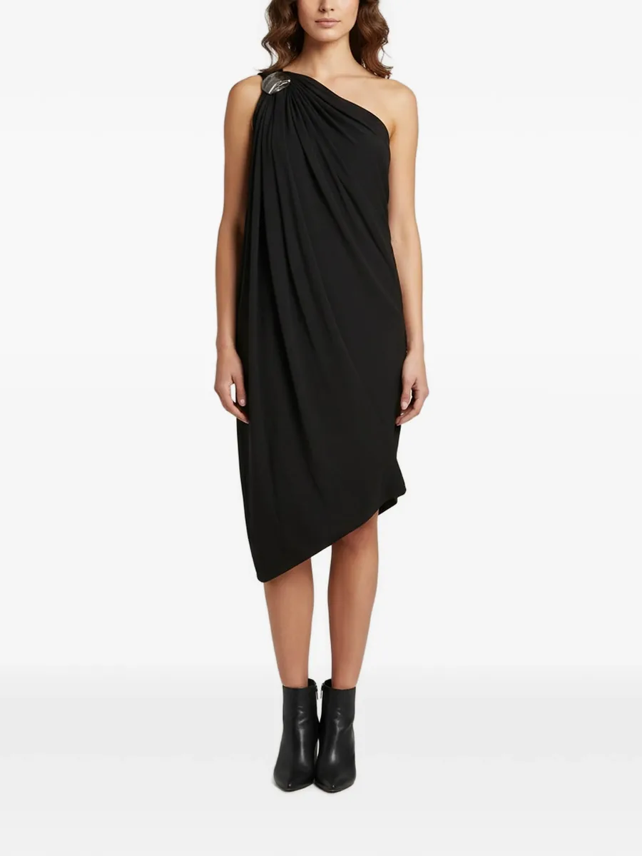 Eileen asymmetric draped midi dress 1
