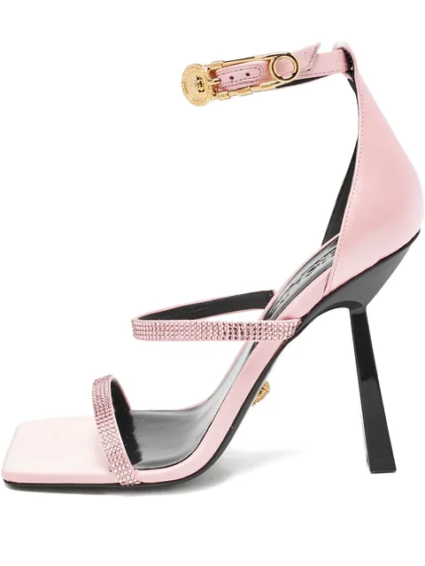 110mm satin rhinestone-embellished sandals