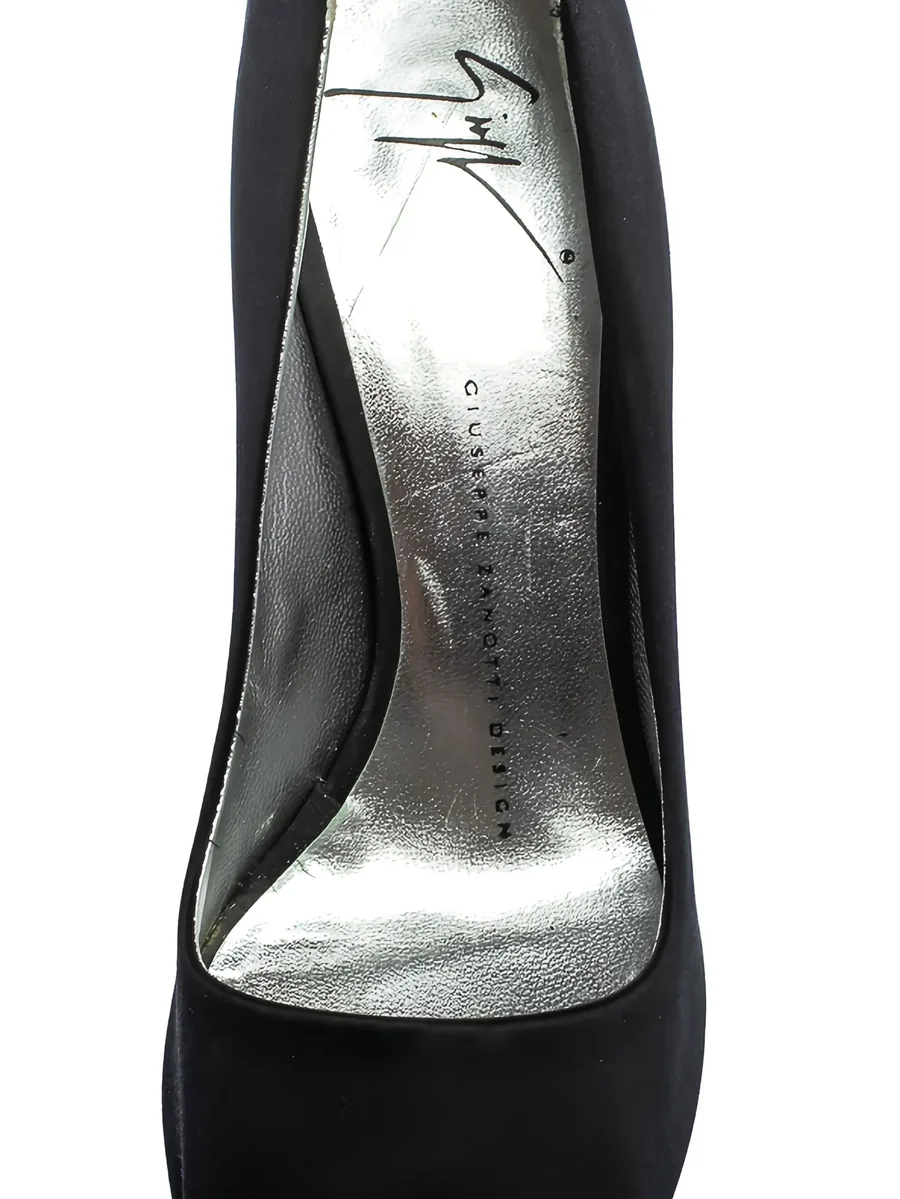 Pre-owned 110mm satin pumps 12