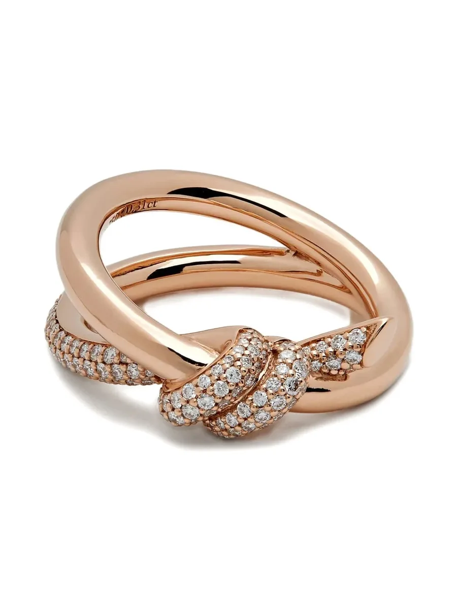 18K rose gold Knot diamond ring 7