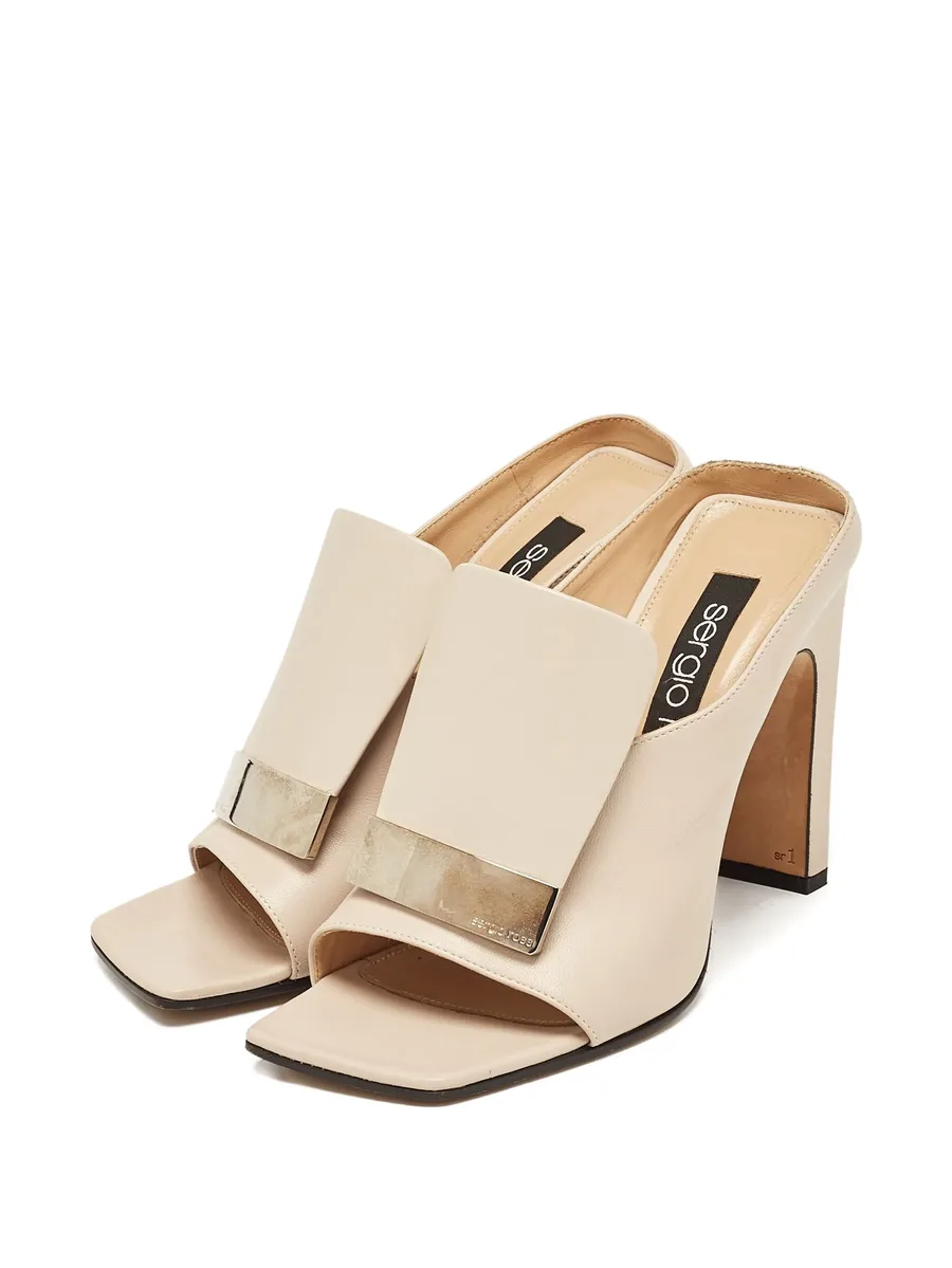pre-owned 105mm leather sandals 9