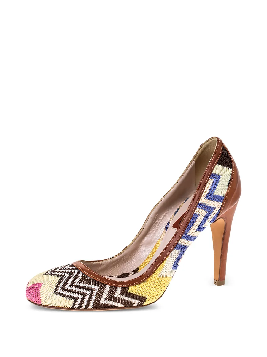 105mm zigzag-knit pumps 4