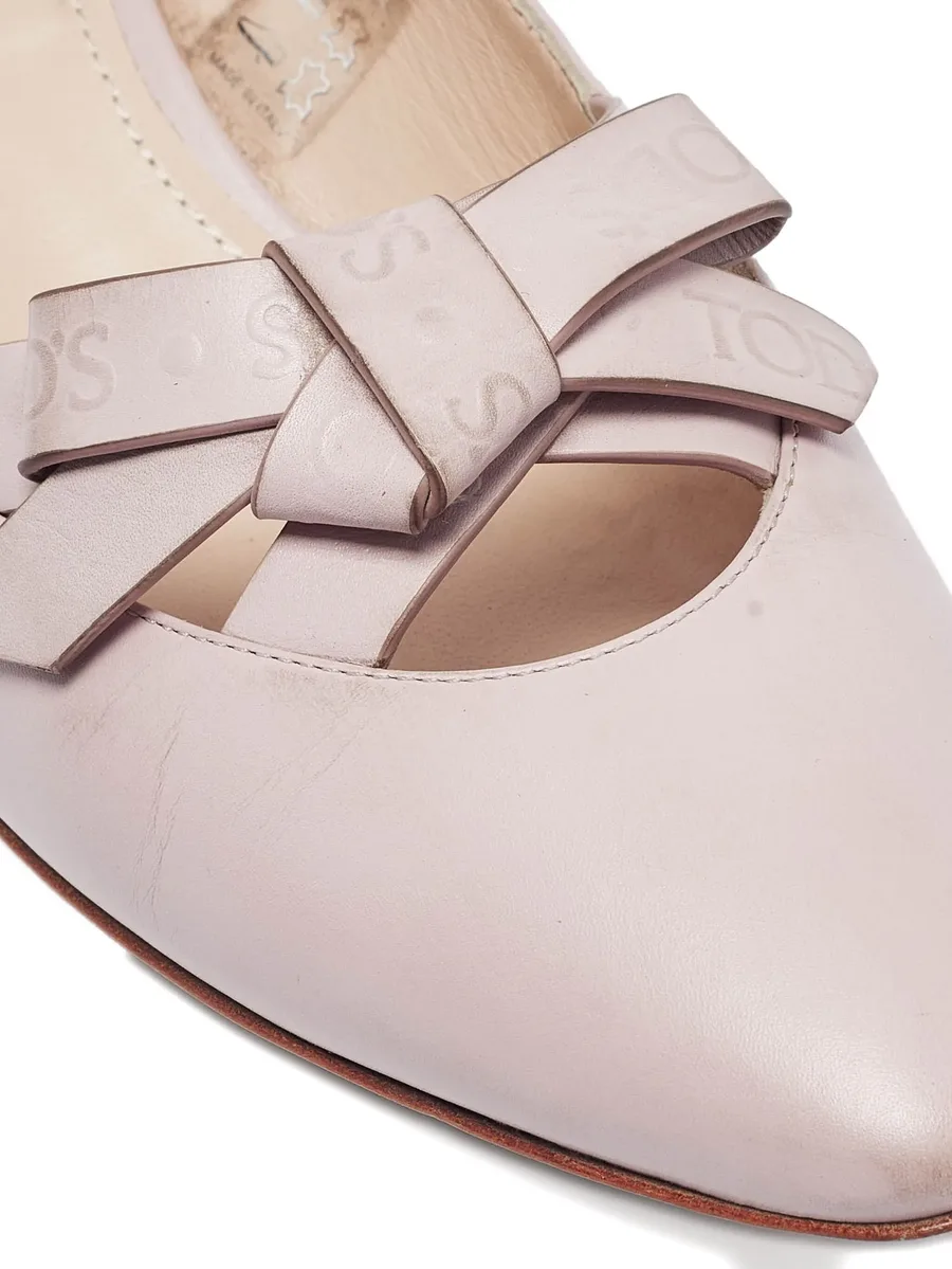 2023 35mm pre-owned leather bow pumps 6