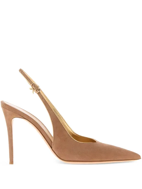 100mm Yves slingback suede pumps