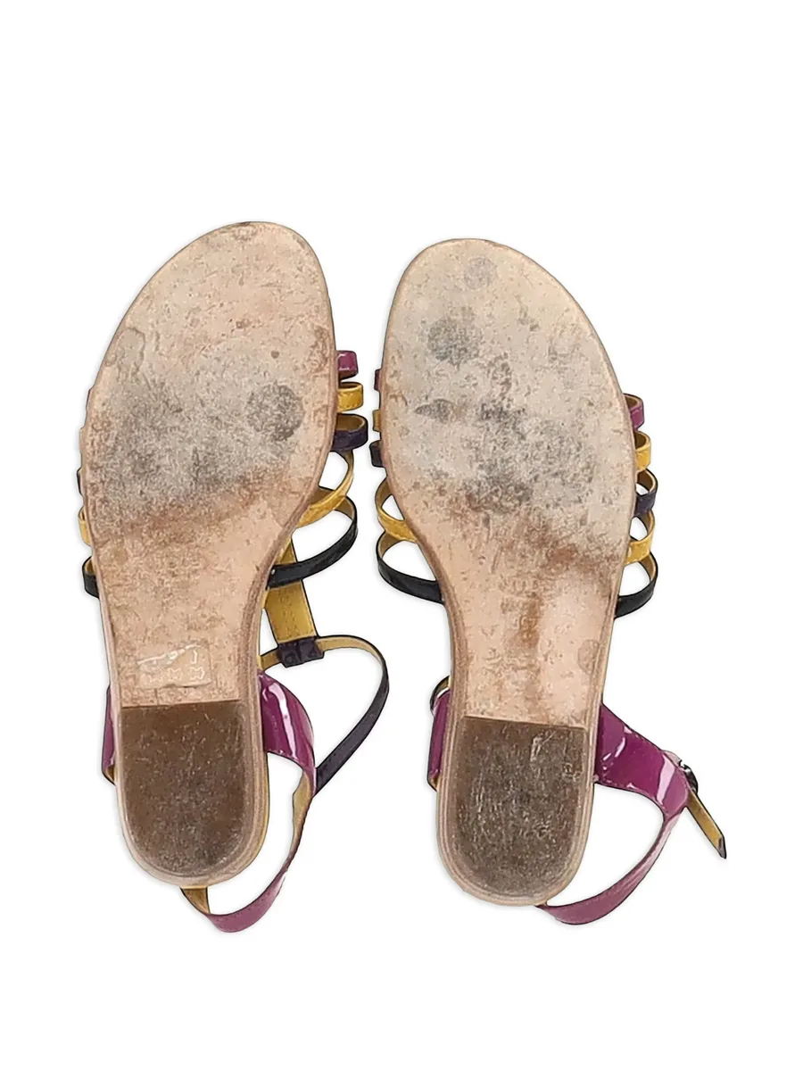 strappy patent-leather flat sandals 10