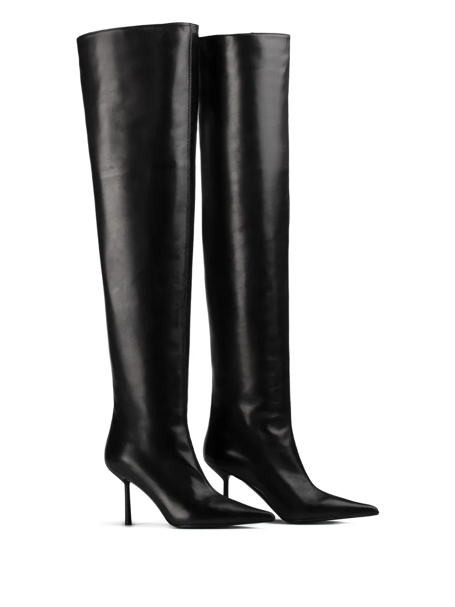 80mm Bella leather pointed-toe knee-high boots 3