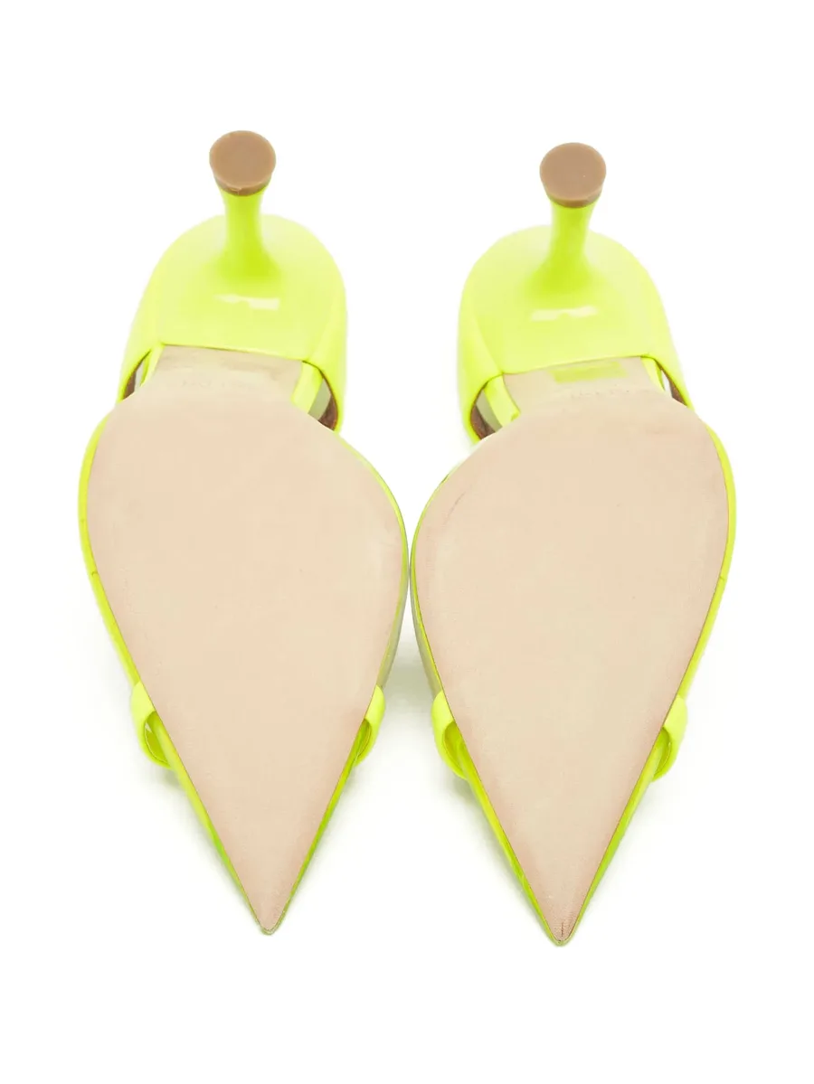 pre-owned 100mm transparent-panel pointed mules 13