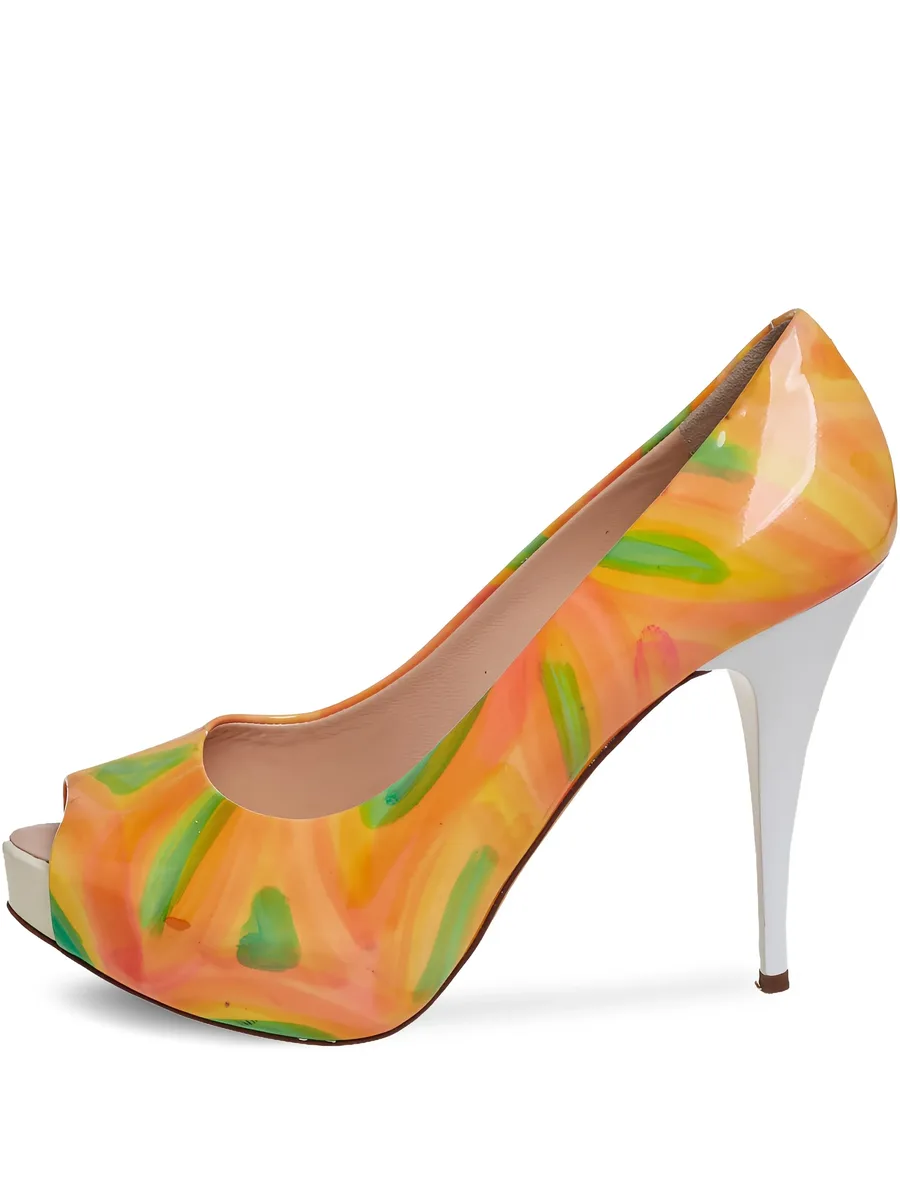 pre-owned 110mm peep-toe platform pumps 2
