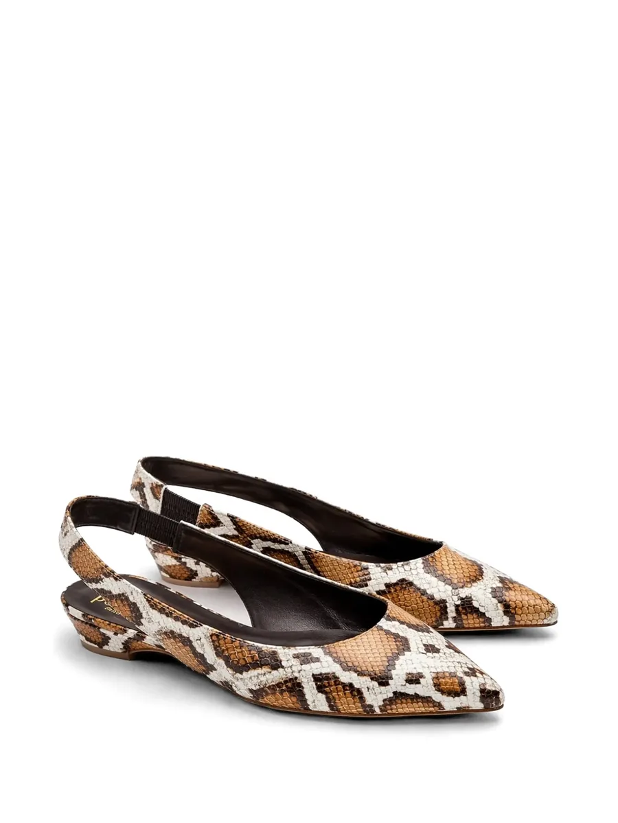 snakeskin-effect slingback pumps 1