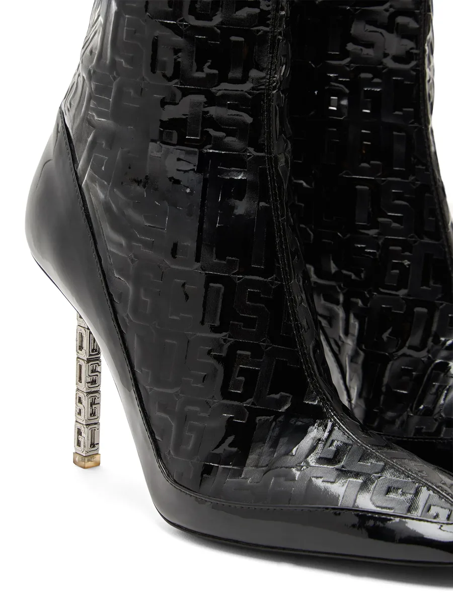 100mm monogram-pattern leather boots 8