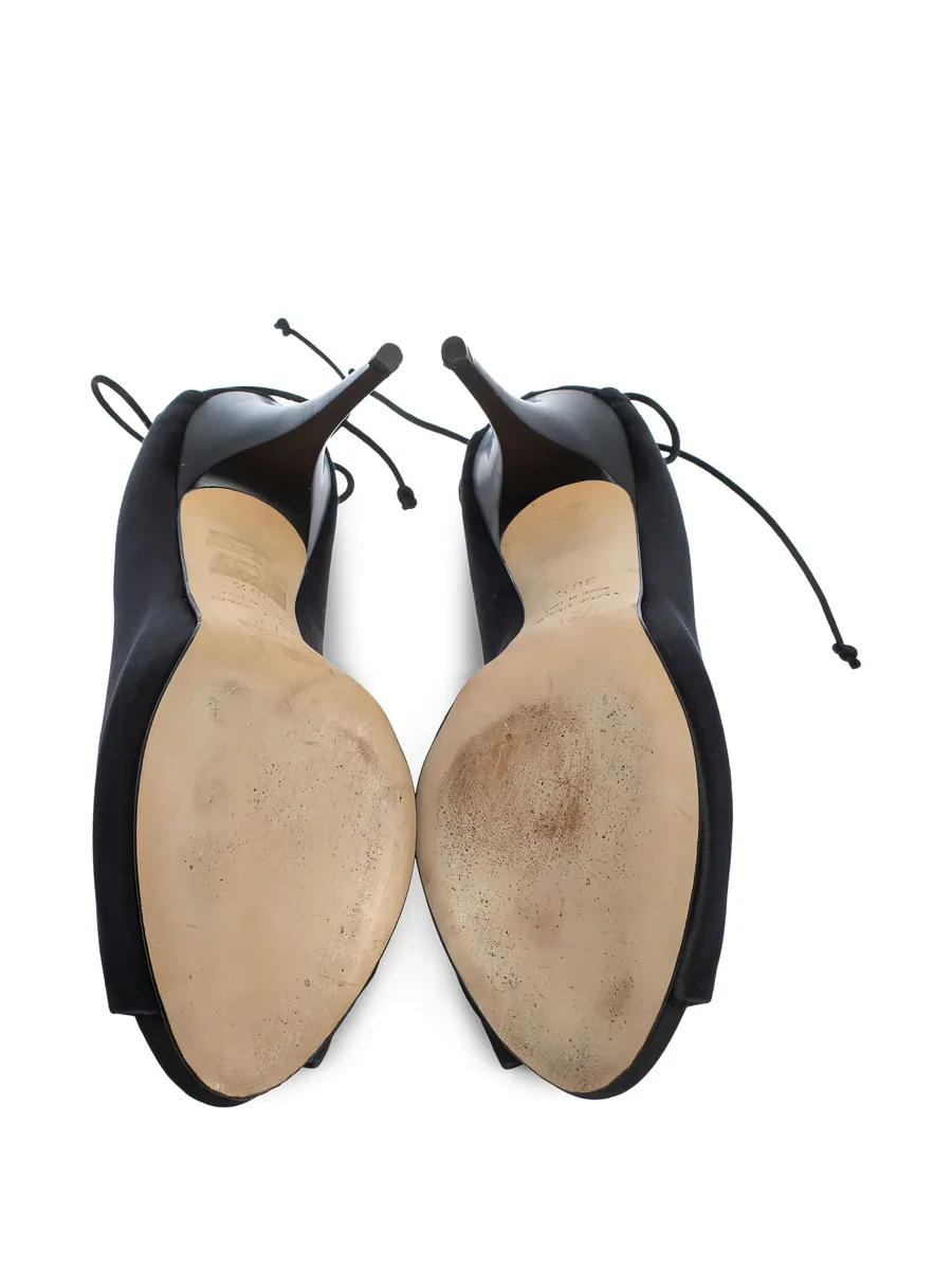 Pre-owned 110mm satin pumps 9