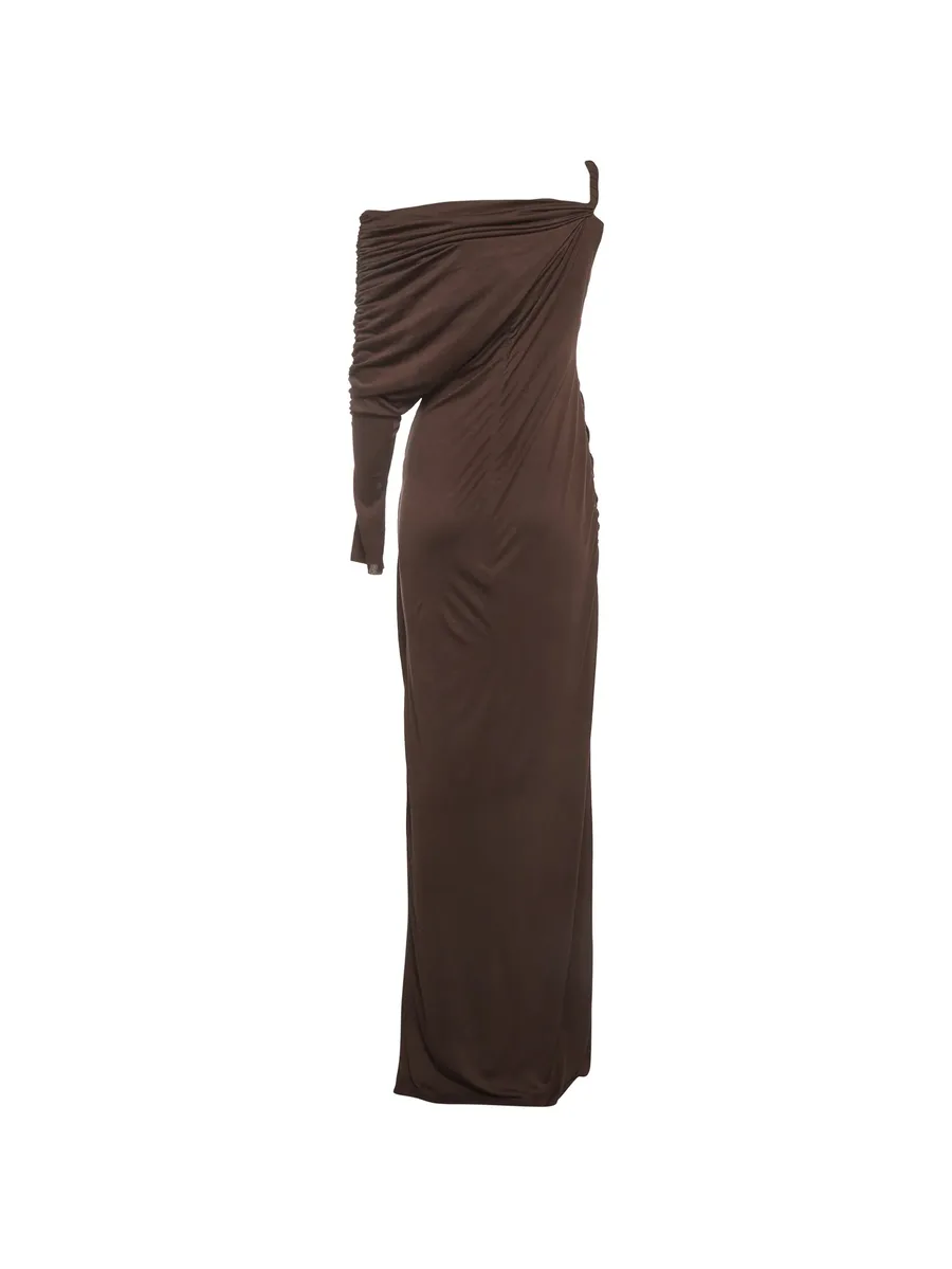asymmetric ruched maxi dress 2