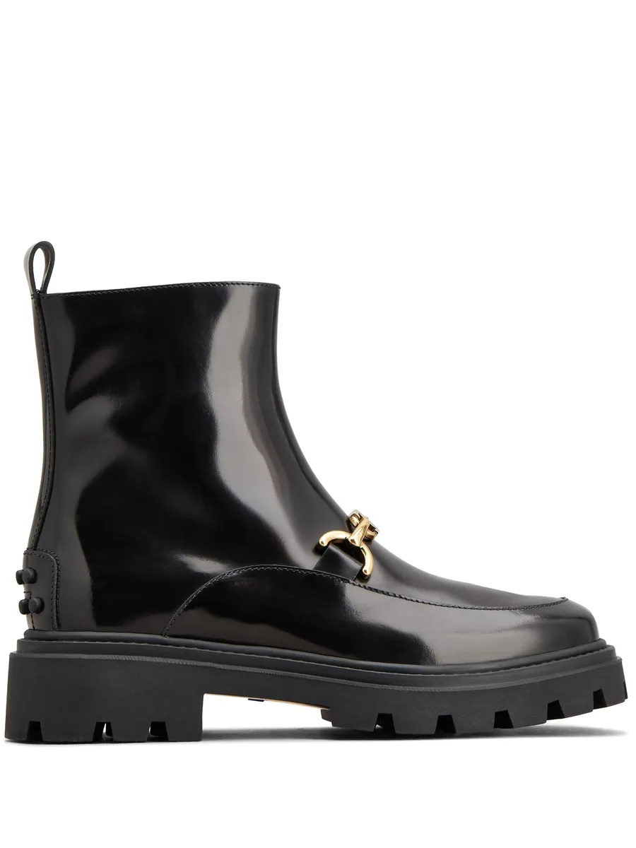 logo-plaque leather ankle boots 2