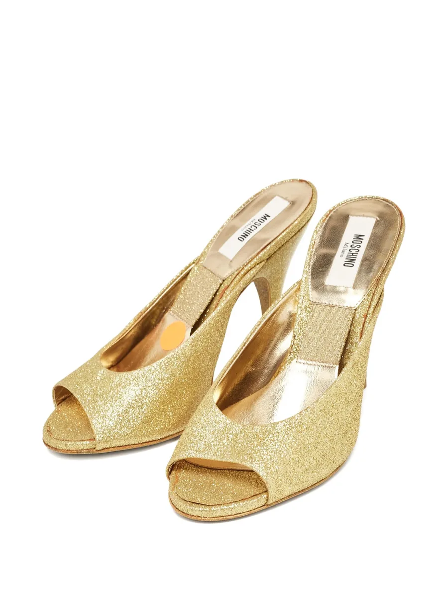 glitter peep-toe mules 5