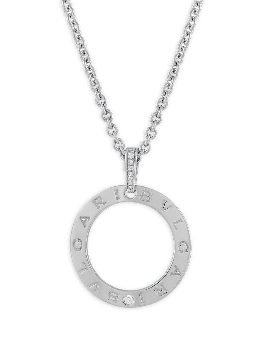 18k white gold diamond pendant necklace 1