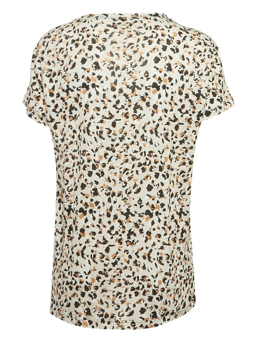 2024 pre-owned leopard-print linen T-shirt 3