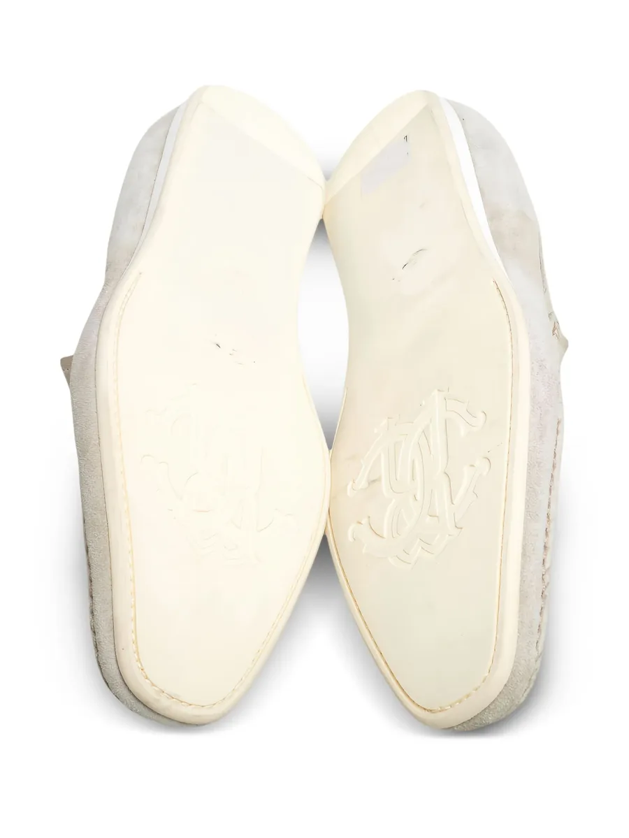logo-embroidered suede loafers 10
